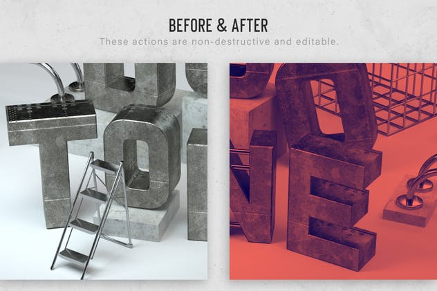 双色调照片调色PS动作 Duotone Photoshop Actions插图(2)