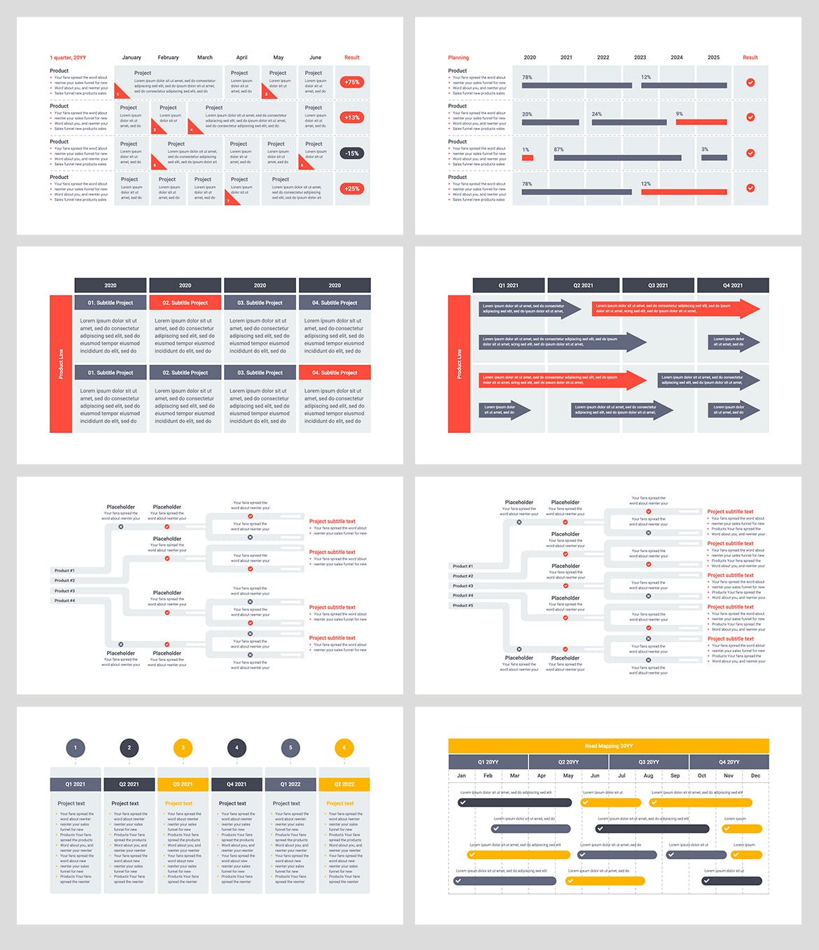 产品路线规划谷歌幻灯片设计模板 Product Roadmap Google Slides插图(6)