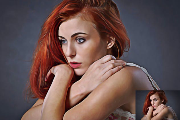 人像摄影转油画绘画艺术效果Photoshop动作 Oil Painting Photoshop Actions插图(1)