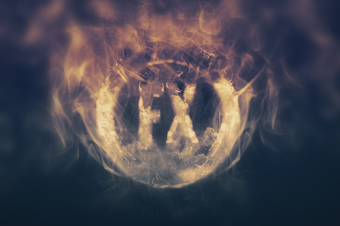 大气烟雾萦绕字体特效PSD分层模板 Smoke Logo Text Effect插图(1)