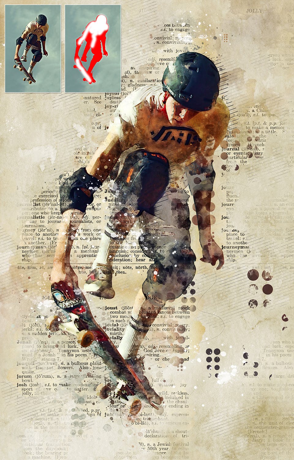 水彩涂鸦混合抽象艺术效果PS动作 Concept Mix Art Photoshop Action插图(2)