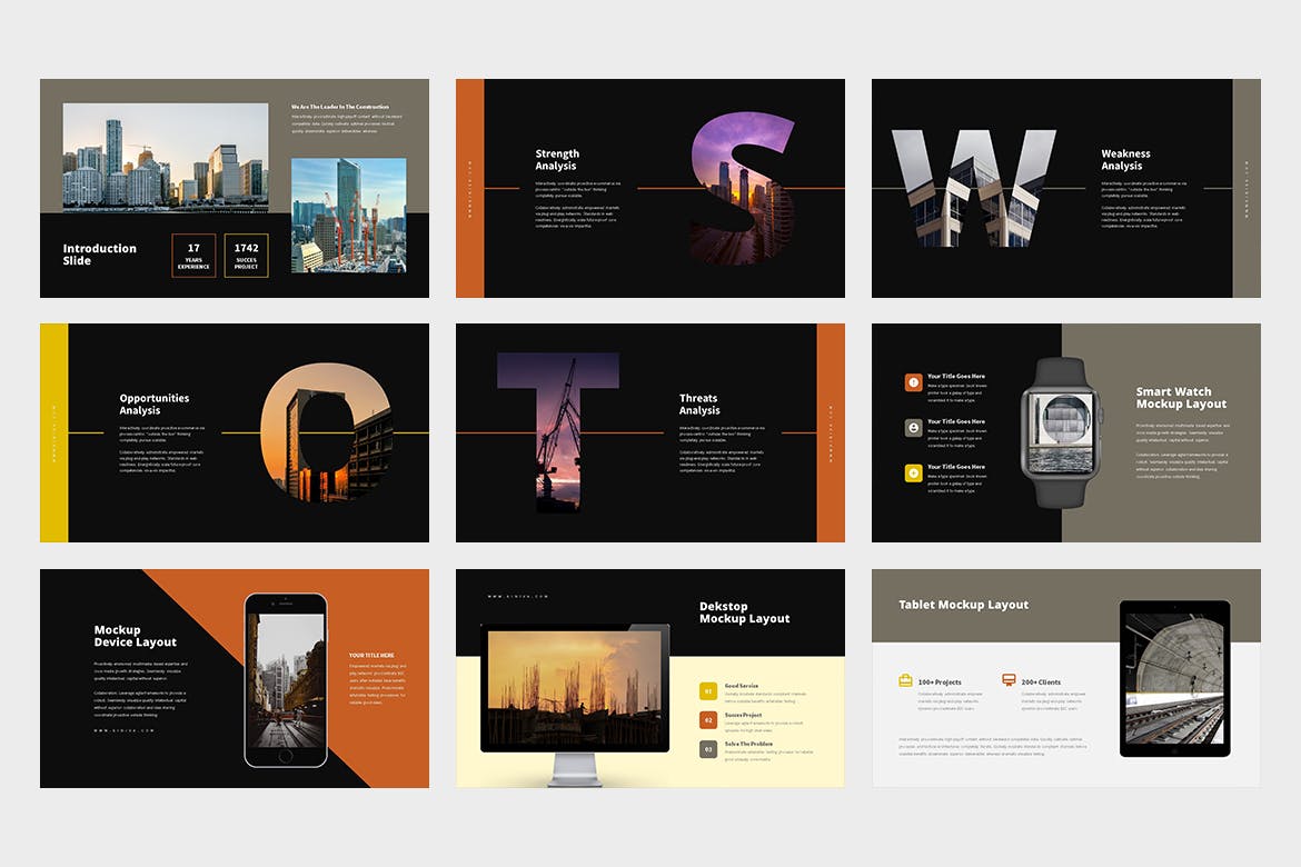 建筑与工程主题Google演示模板素材库精选 Kiniva : Construction & Engineering Google Slides插图(10)