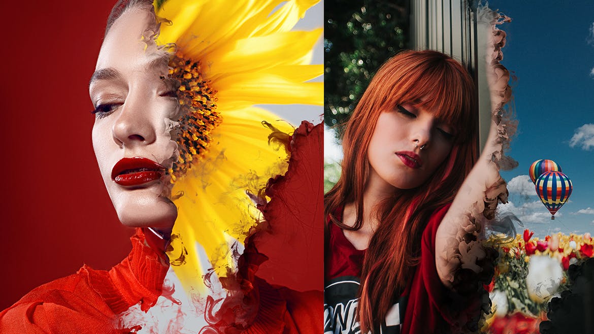 创意烟雾蒙版分割照片特效照片动画PS动作 Gif Animated Horizon Photoshop Action插图(3)