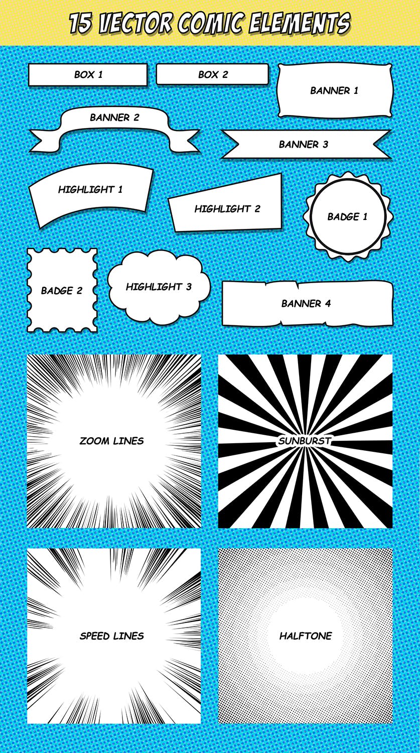 照片转复古手绘漫画书效果PS动作 Retro Comic Book Photoshop Action Kit插图(11)