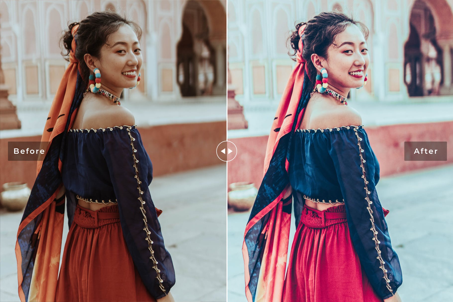 斋浦尔特色风景旅行拍摄后期调色Lightroom预设 Jaipur Mobile & Desktop Lightroom Presets插图(1)