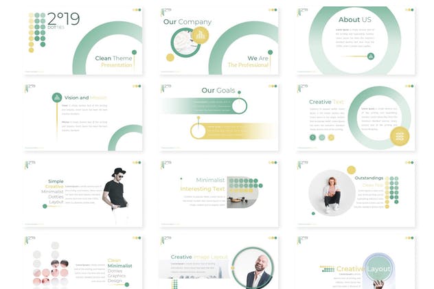 企业团队宣传演示简约风Keynote幻灯片模板 2019 Dotties – Keynote Template插图(1)