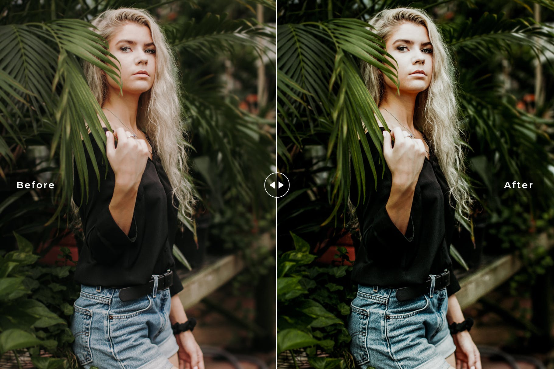 浅绿流行色调人像摄影后期处理LR调色预设 Tropical Mobile & Desktop Lightroom Presets插图(4)