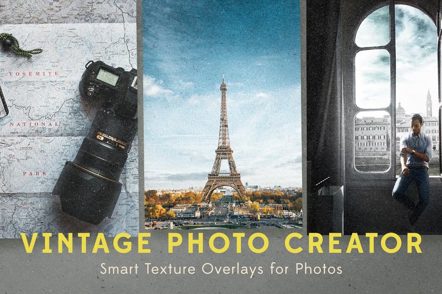 复古怀旧风格照片处理PS动作 Vintage Photo Creator插图