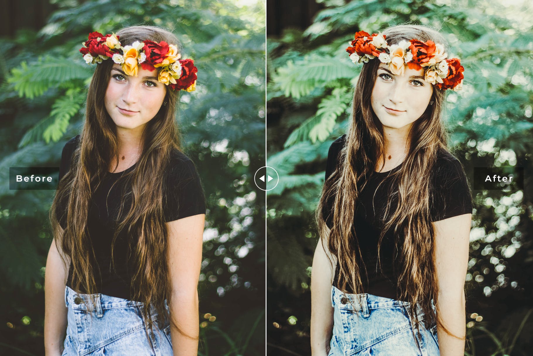 深蓝色/淡绿色人像摄影后期处理LR调色预设 Flora Mobile & Desktop Lightroom Presets插图(5)