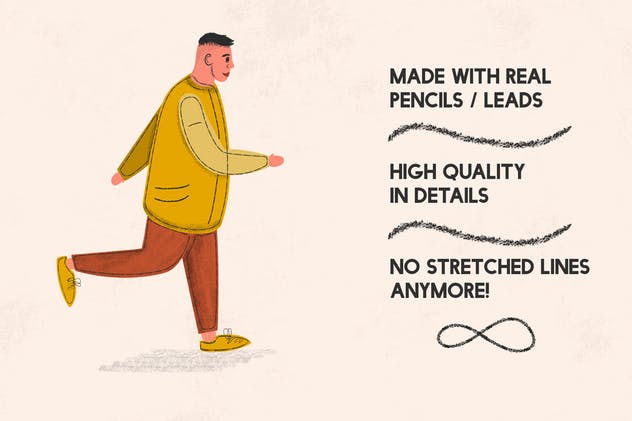 铅笔数码绘画AI画笔笔刷 Pencilcraft Brushes for Adobe Illustrator插图(1)