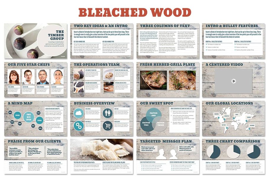 粗犷木材和风化纸张背景PPT模板 Timber Powerpoint Templates插图(5)