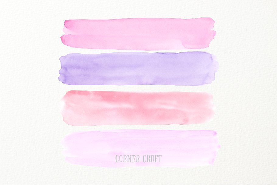 水彩紫色薄雾画笔笔刷 Watercolor Brush Strokes Purple Haze插图(2)