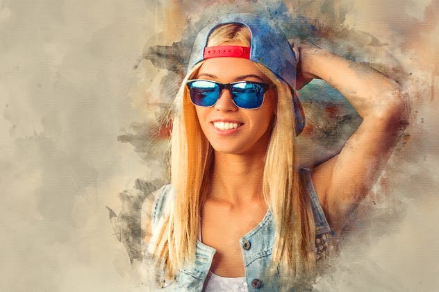 逼真水彩手绘PS动作 Watercolor Photoshop Action插图(6)