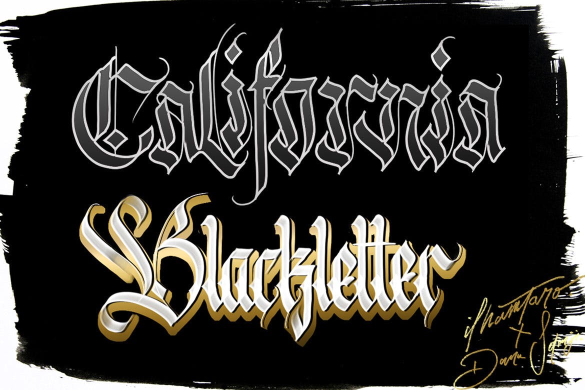 复古海报必备发光字体样式Procreate笔刷下载插图(3)