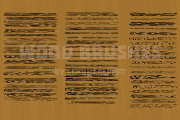 60款木纹纹路AI笔刷 Wood Brushes for Adobe Illustrator插图(1)