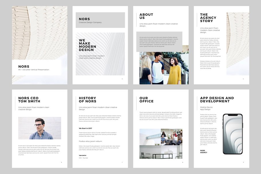 简洁，现代和极简主义Keynote幻灯片模板 NORS A4 Vertical Keynote + 20 Photos插图(5)
