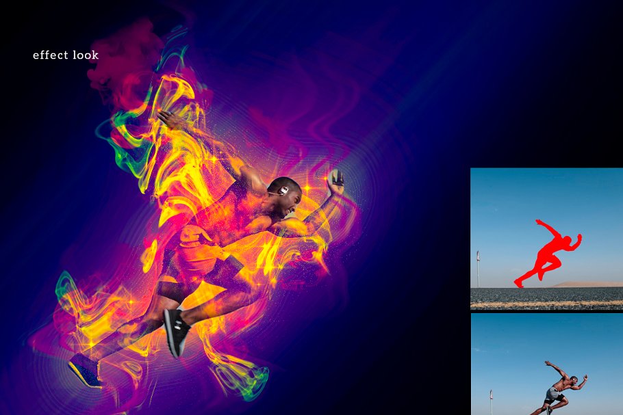 运动能量彩墨特效Photoshop动作 Energy  Photoshop Action插图(2)