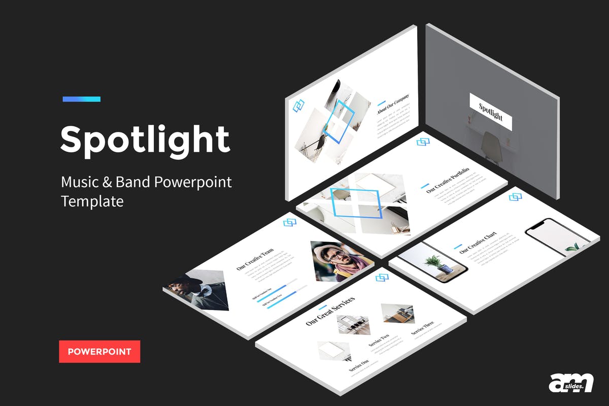 创业公司/企业宣传PPT幻灯片模板xia’z下载 Spotlight – StartUp Powerpoint Template插图
