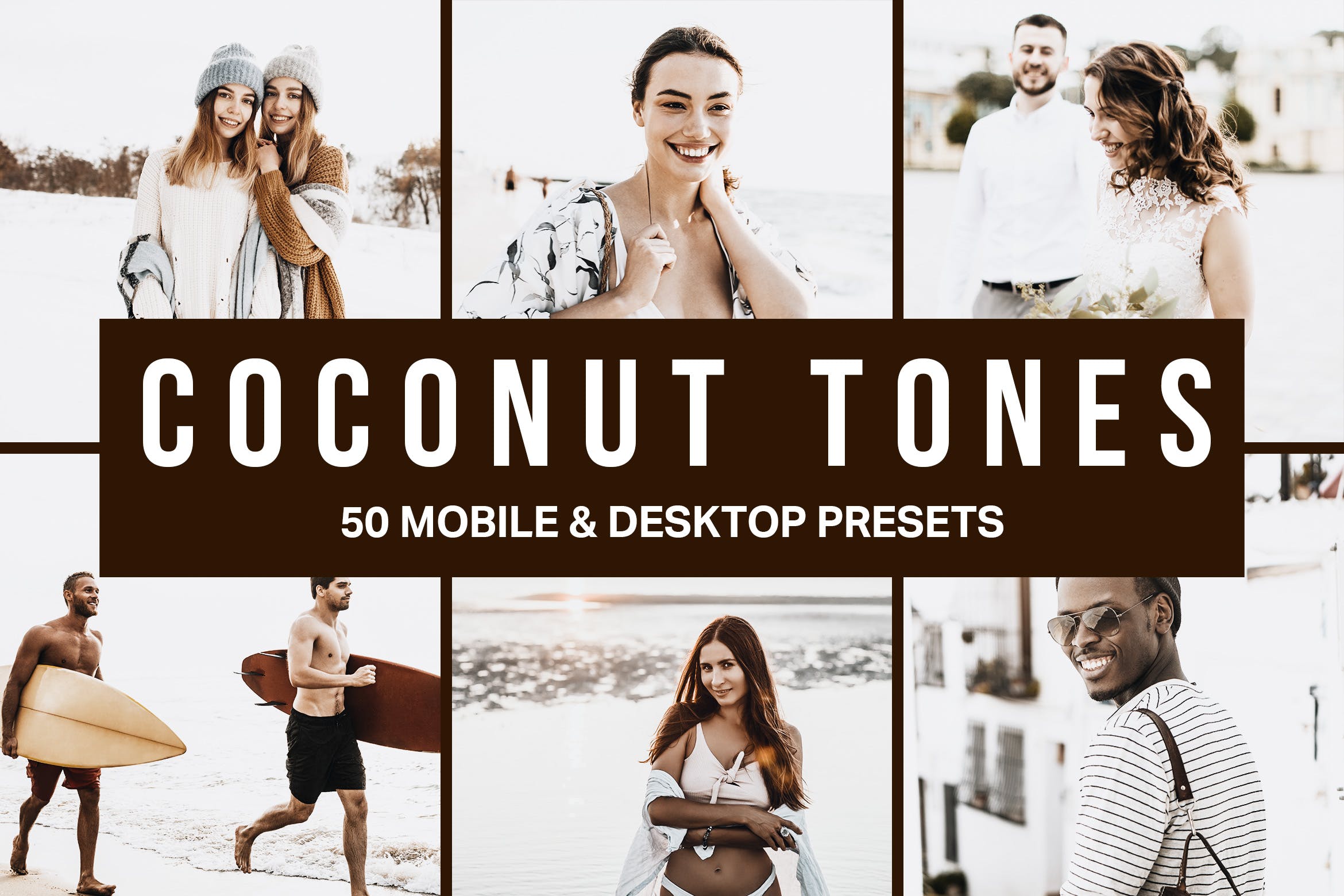 50款巧克力色&白色色调滤镜素材库精选LR预设 50 Coconut Tones Lightroom Presets and LUTs插图