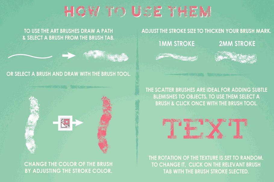 海绵刷笔画效果AI笔刷 Sponge Brushes插图(4)