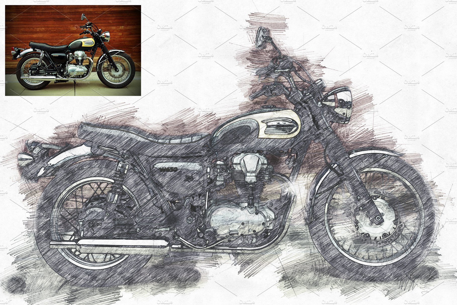 高品质铅笔素描效果的PS动作 Pencil Sketch Photoshop Action [atn]插图(7)