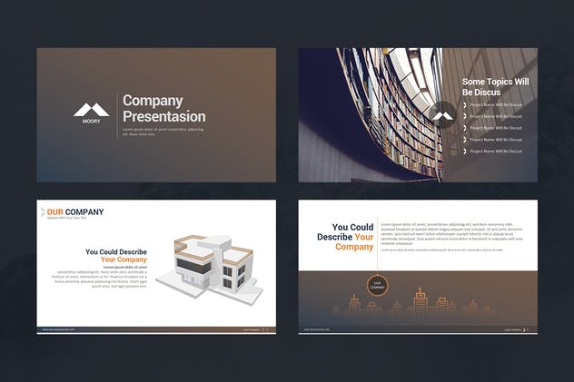 企业和商业宣传Keynote幻灯片模板 Moory Company Keynote Templates插图(1)
