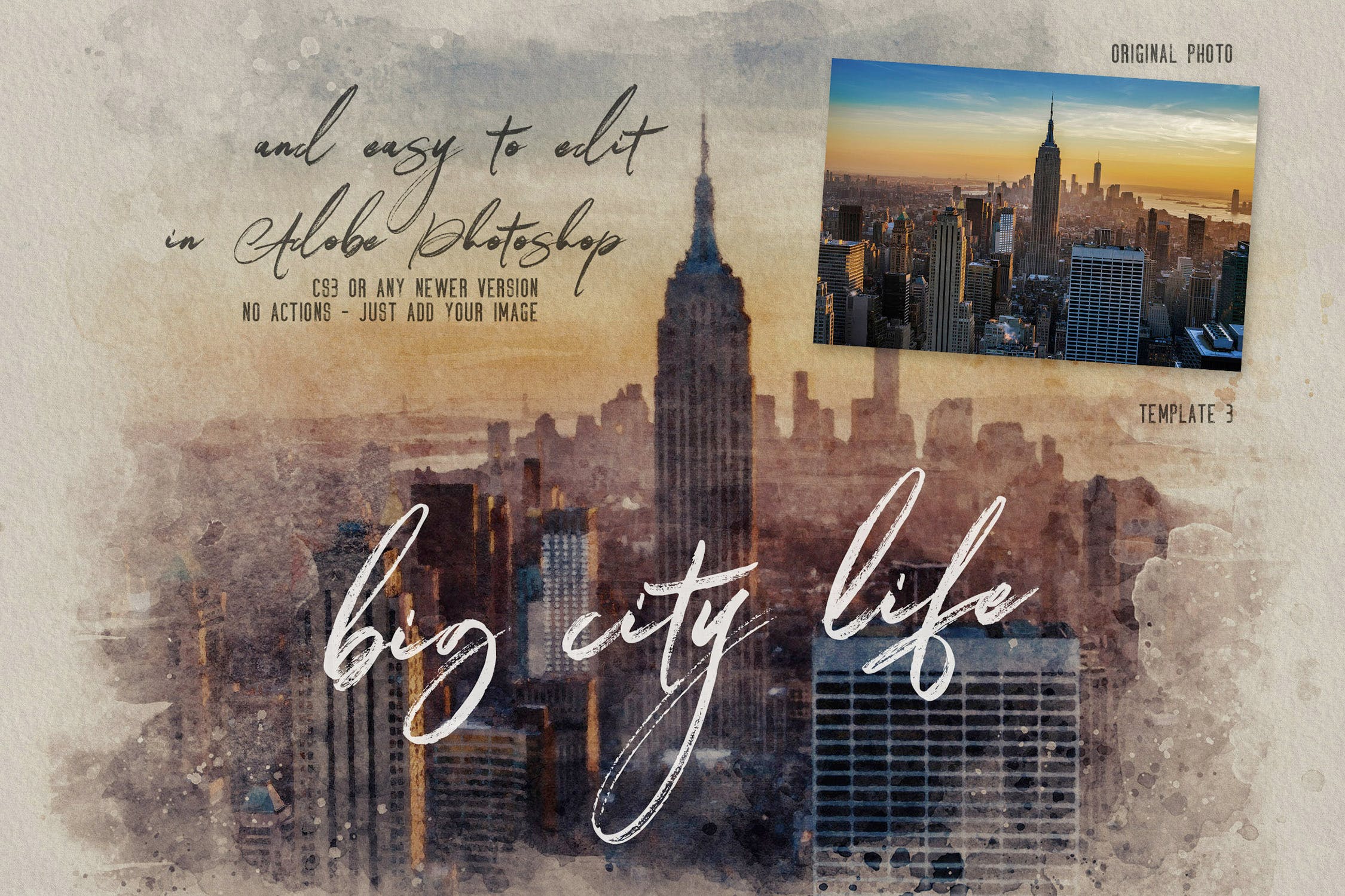 超级水彩画创作生成PS水彩效果PSD分层模板3 The Ultimate Watercolor Creator 3插图(1)