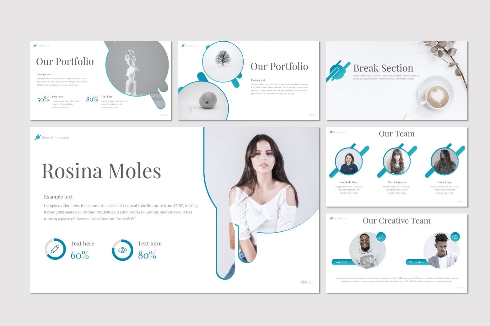 工业设计公司业务简介谷歌幻灯片模板 Bone Google Slides插图(4)
