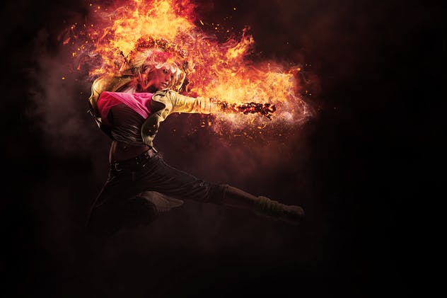 焰火燃烧动画特效PS动作 Fire Animation Photoshop Action插图(4)