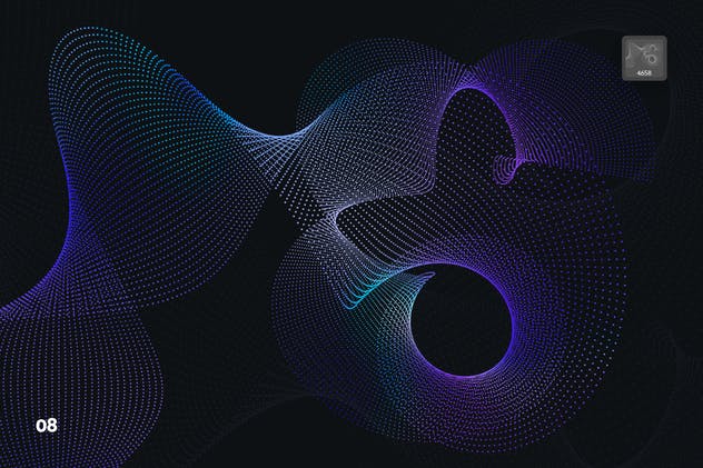 抽象虚线波浪漩涡图案Photoshop笔刷 Dotted Wavy Swirls Photoshop Brushes插图(8)