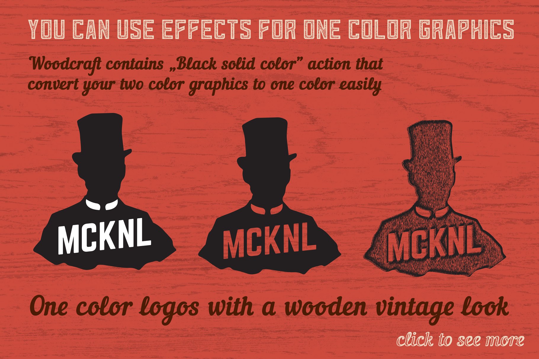 木刻画版画木雕效果AI动作 Woodcraft for Adobe Illustrator插图(3)