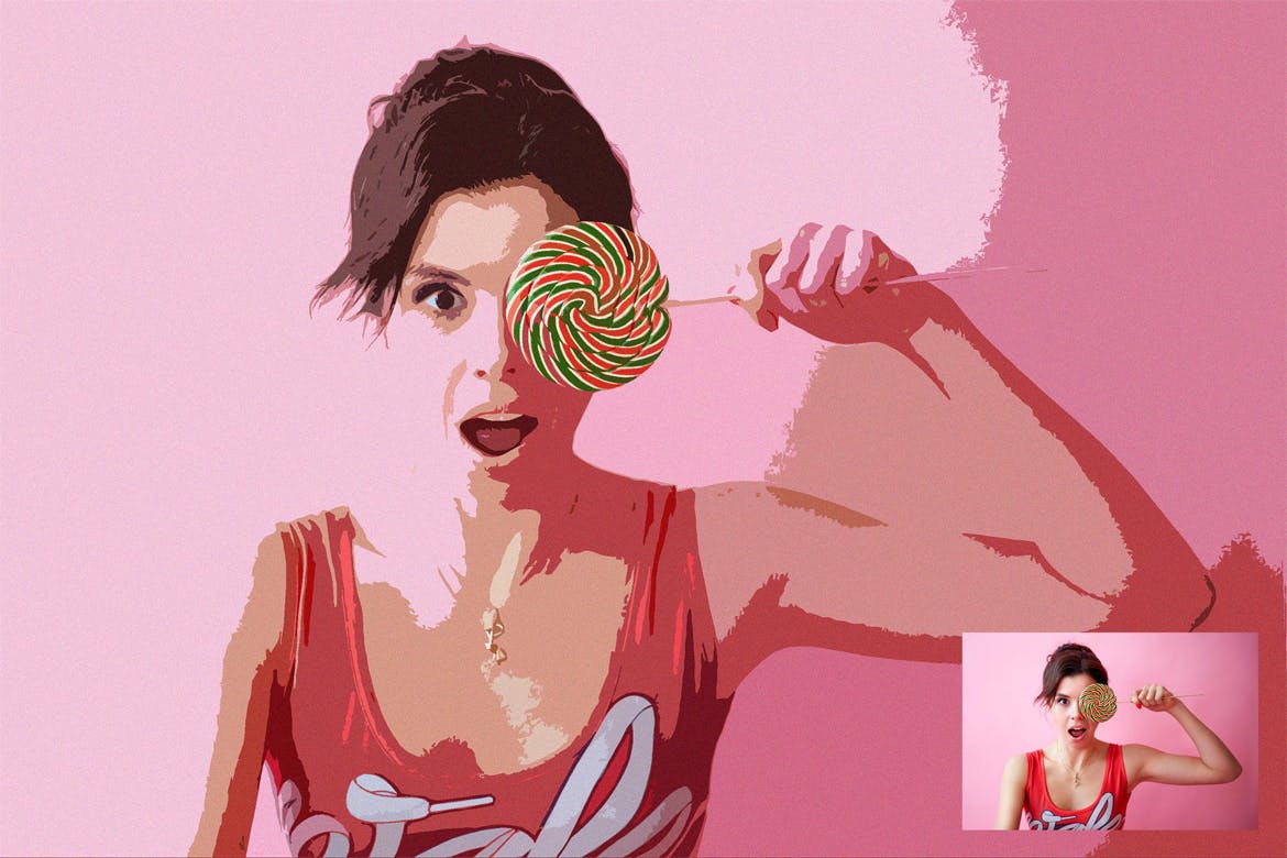 实物照片转艺术水彩绘画素材库精选PS动作 Art Vector Action插图(2)