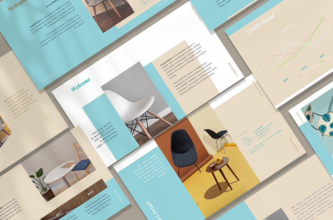 优雅设计风格家具品牌营销方案Keynote幻灯片模板 Furniture Elegant Keynote Template插图(2)