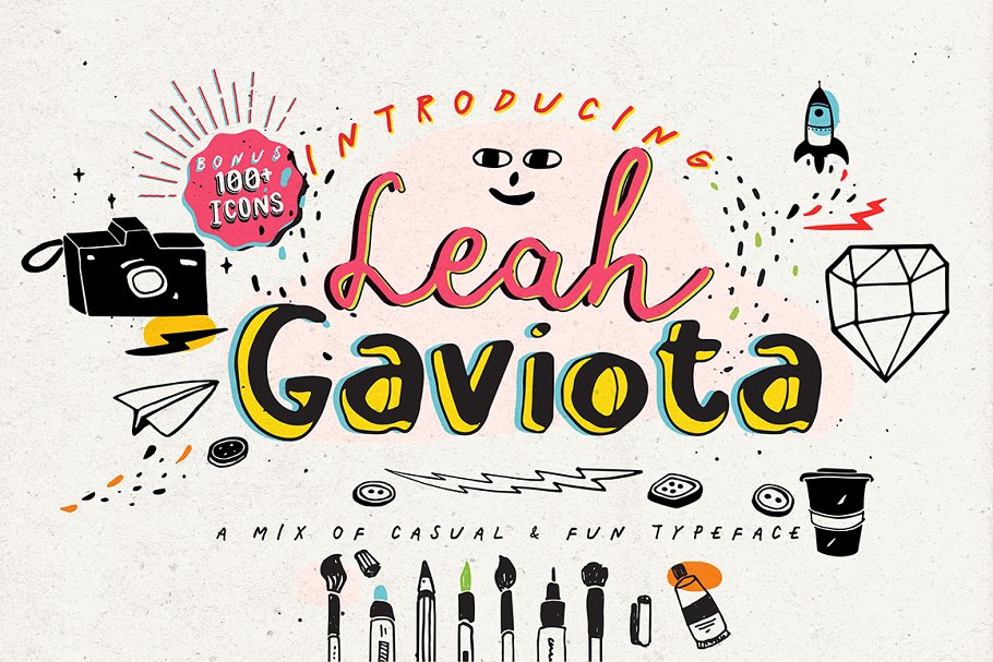 创意艺术英文手写字体 Leah Gaviota Script插图