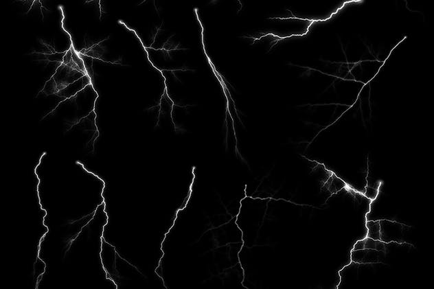 50款雷电闪电光线PS笔刷 50 Lightning Photoshop Brushes插图(2)