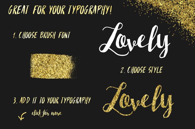 金漆闪闪图层样式、PS笔刷&纹理合集（2） Golden Era for Adobe Photoshop插图(1)