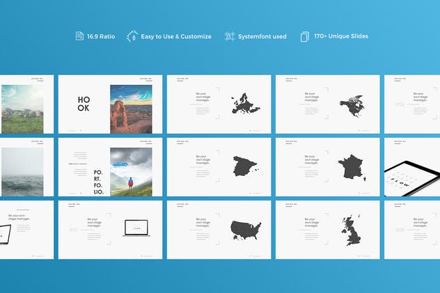 简约设计风格企业宣传介绍PPT幻灯片模板 Flow Powerpoint Template插图(6)