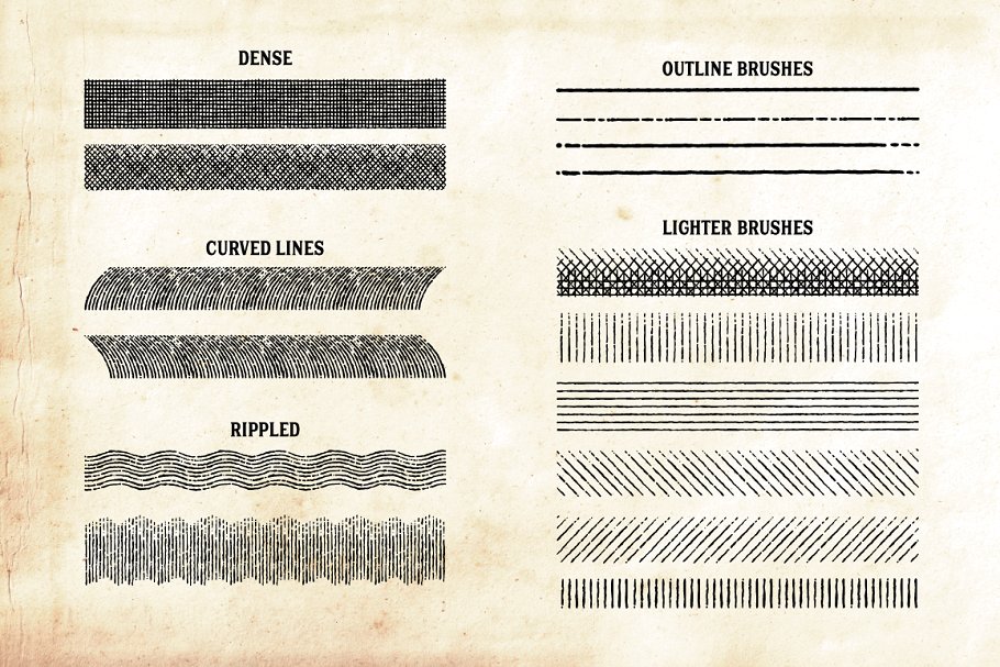 复古线条纹理AI笔刷 Finest Vintage – Illustrator Brushes插图(9)