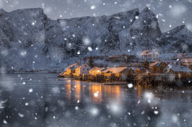 雪花飘雪特效PS动作 Snow Effect Photoshop Action插图(4)