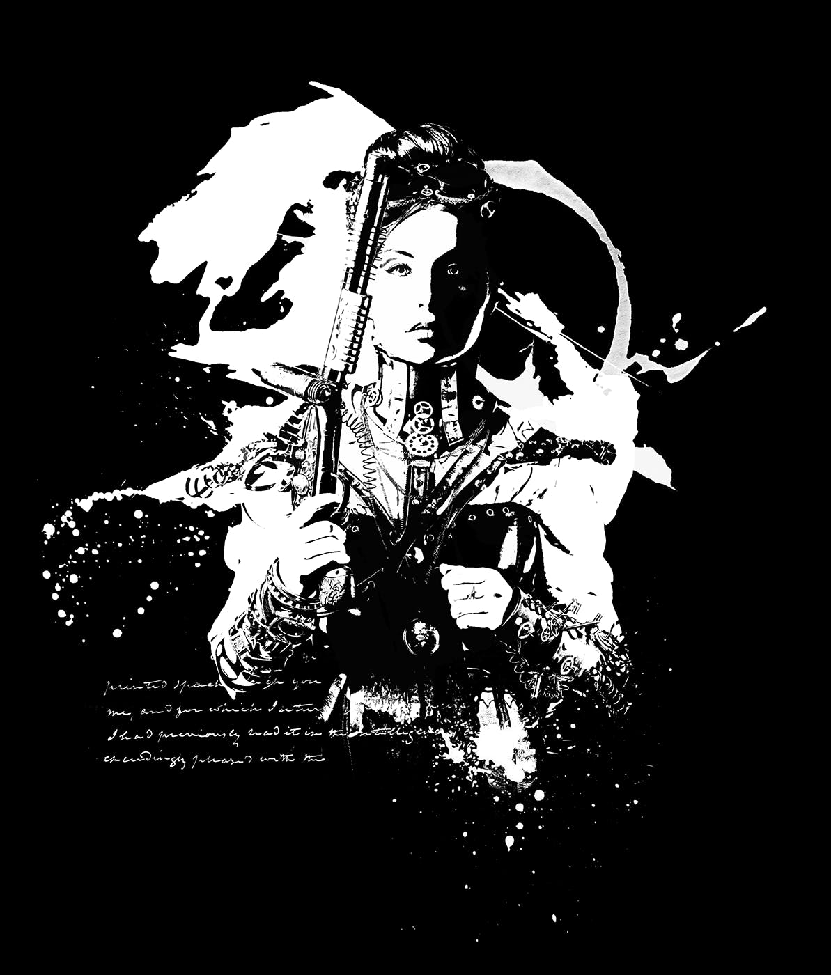 经典泼墨剪影艺术风格照片特效PS动作 Signature CS4+ Photoshop Action插图(5)