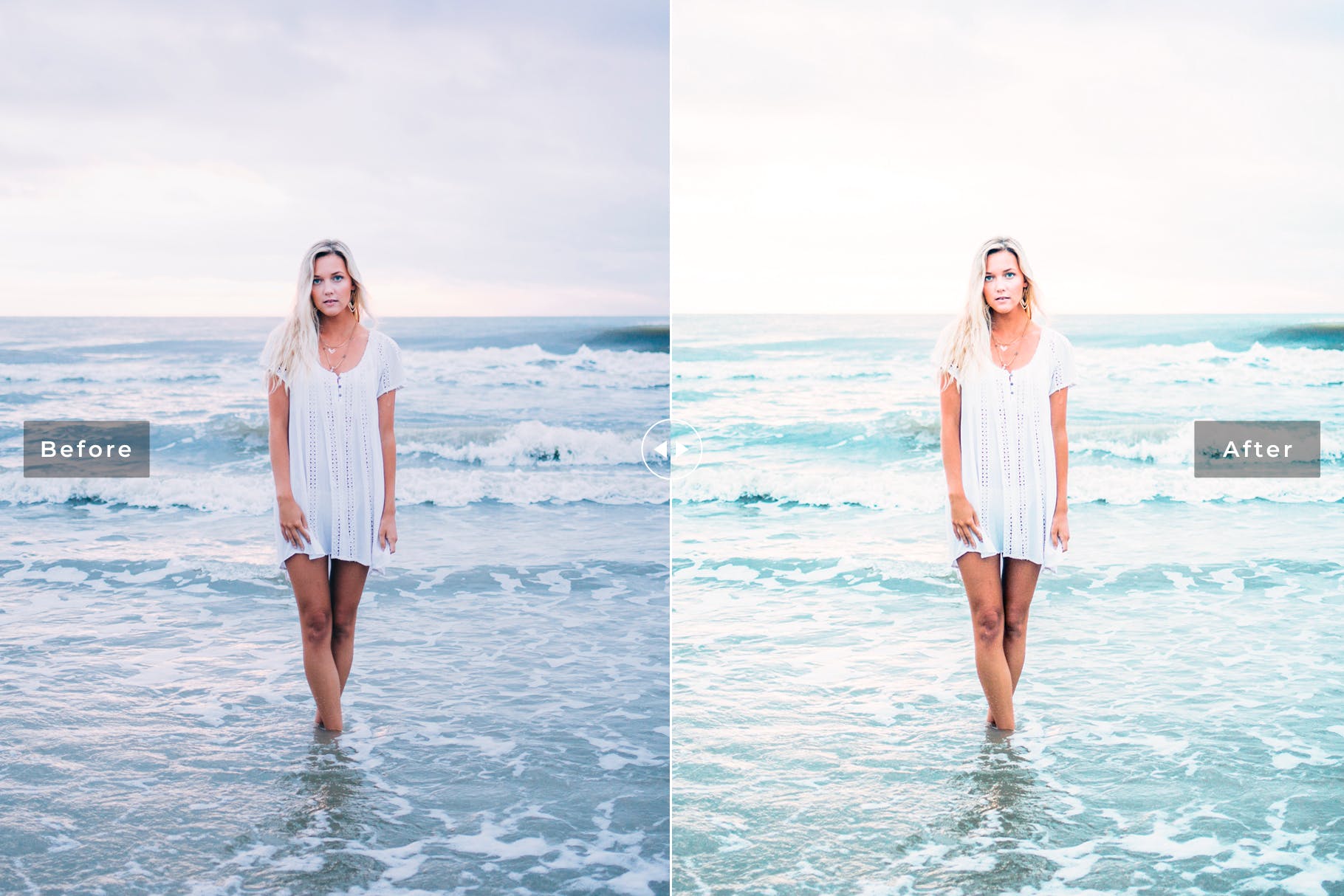 鲜艳色彩&蓝色调滤镜Lightroom预设 Cabana Beach Mobile & Desktop Lightroom Presets插图(2)