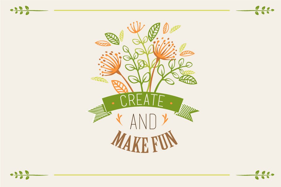 100多彩植物图案AI笔刷 100 Colorful botanical brushes插图(4)