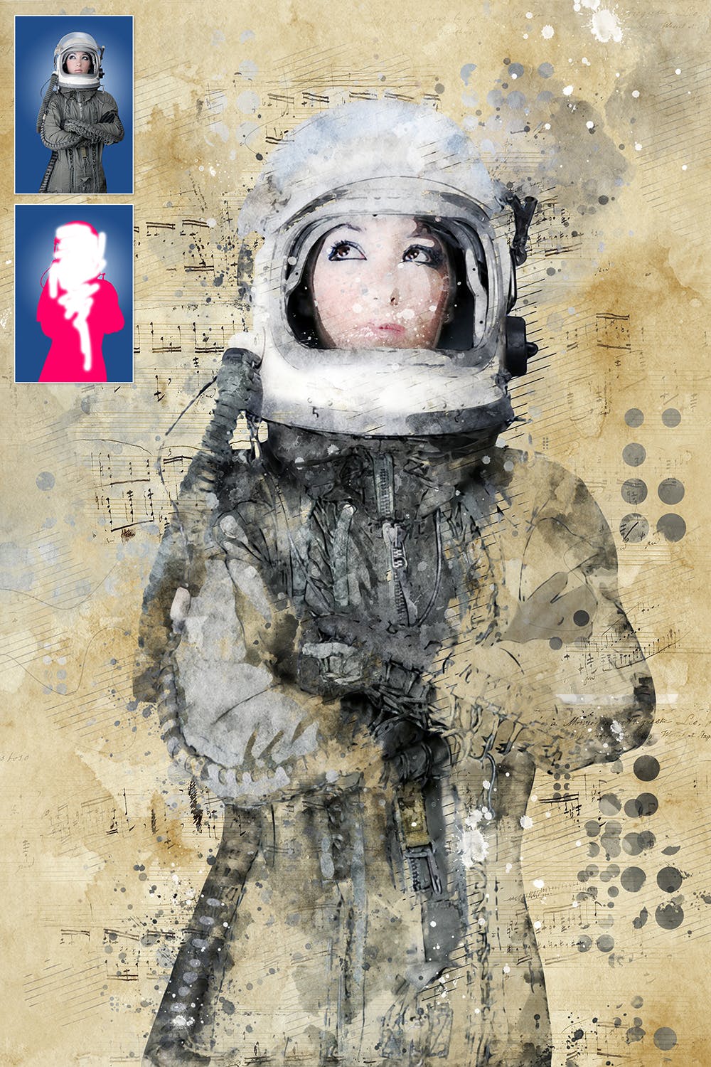 水彩涂鸦混合抽象艺术效果PS动作 Concept Mix Art Photoshop Action插图(10)