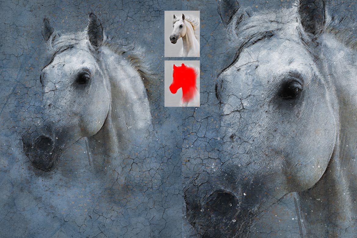 复古素描效果裂纹背景一键生成PS动作 Vintage Sketch Photoshop Action插图(7)