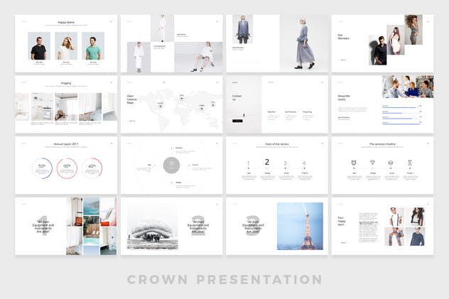 简单专业的企业PPT模板设计素材 CROWN Powerpoint Template插图(3)
