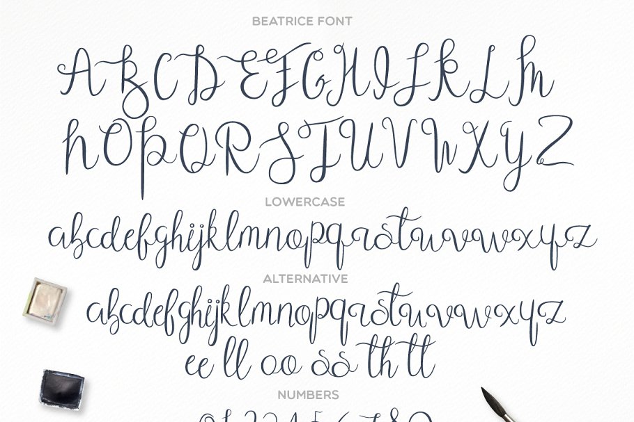 手写英文书法字体 Beathrice Script Font插图(2)