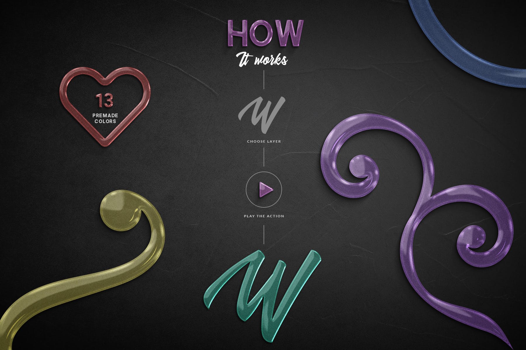 一键生成创意玻璃文字素材库精选PS动作 Glass Photoshop Action插图(1)