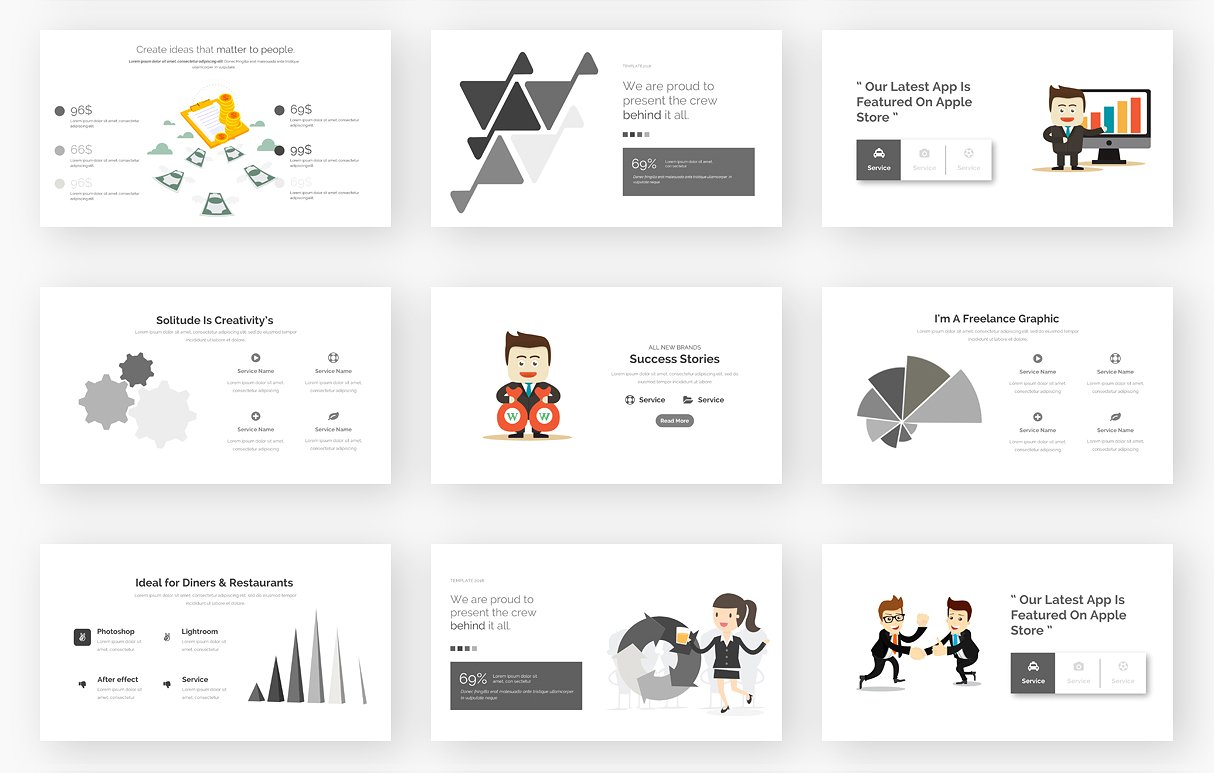 128个独特的谷歌幻灯片模版插图(10)