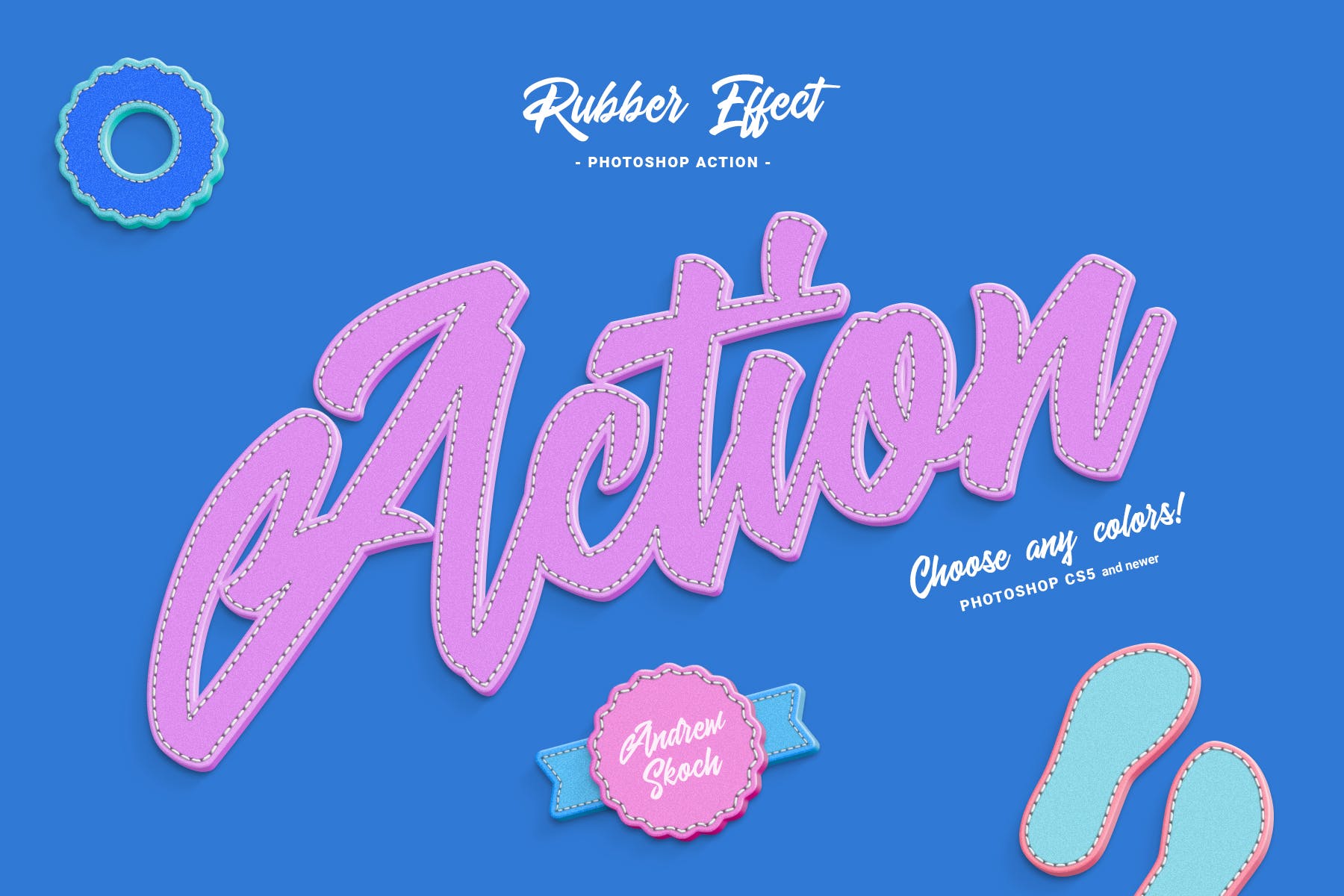 橡胶字体特效Photoshop动作 Rubber Photoshop Action插图(2)