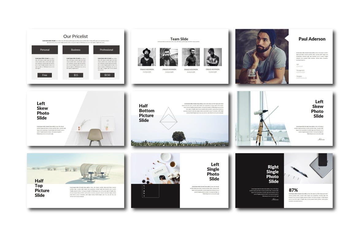 创意设计服务商企业资料素材库精选PPT模板 Lights | Powerpoint Template插图(3)